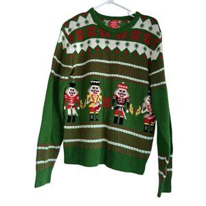 My Christmas Party Sweater Ugly Christmas Sweater Green Red Nutcracker Unisex S